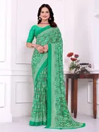 Georgette Printed Saree for Women 