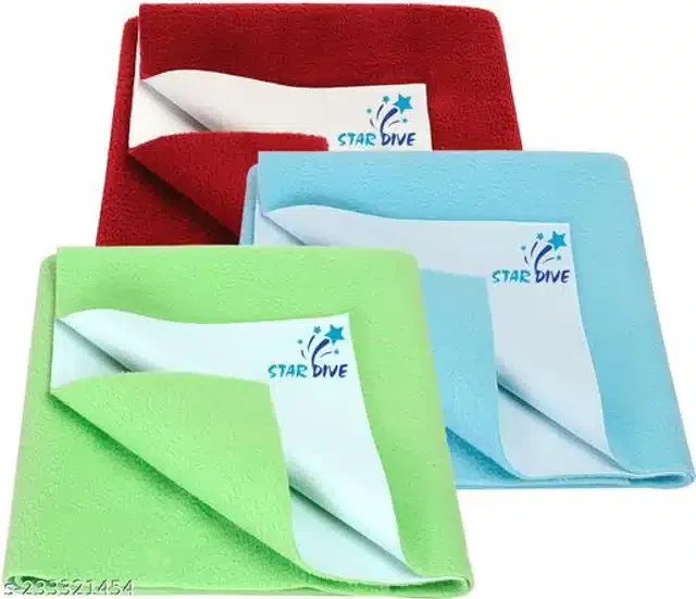 Cotton Mattress Protection Sheet (Multicolor, 28x20 inches) (Pack of 3)