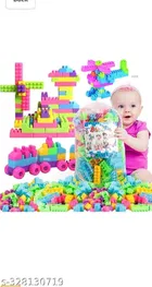 Plastic 125 Pcs Block Toys for Kids (Multicolor, Set of 1)