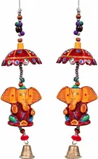 KC Arts Ganesha Wood Windchime 27 inches Pack of 2
