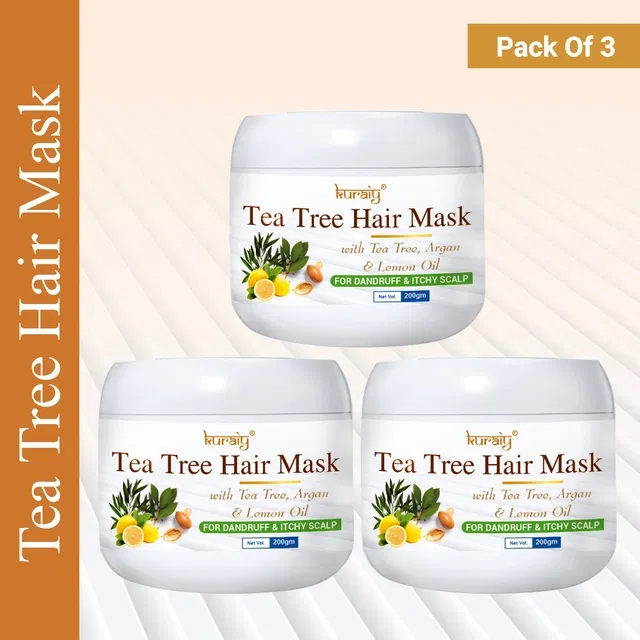 Kuraiy Tea Tree Hair Mask (200 g, Pack of 3)