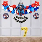 Super Man Theme 1st Birthday Balloon Decoration Kit For Kids, Multicolor, Pack Of 48