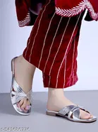 Shoetopia Flat Sandals - Silver 