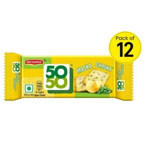 Britannia 50-50 Maska Chaska Biscuits 12X40.5 g (Pack of 12)