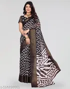 Cotton Silk Printed Saree for Women, Black 