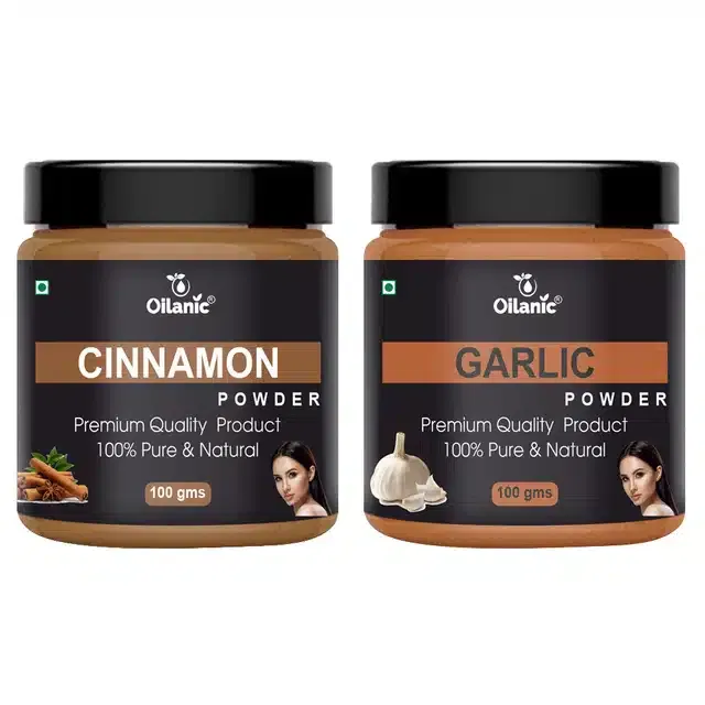 Natural Cinnamon & Garlic Powder for Skin & Hair (Pack of 2, 100 g)