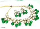 Trendy Designed Alloy Jewellery Set for Women & Girls, Green