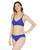 Cotton Blend Solid Lingerie Set for Women 