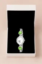 Round Dial Analog Watch for Women, Silver