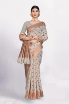 Linen Zari Woven Saree for Women 