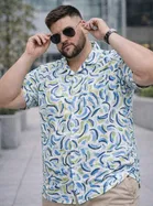 Cotton Blend Printed Shirt for Men, Green 