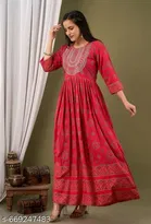 Rayon Kurti for Women, Pink 
