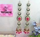 Mehandi Finish Exclusive Meenakari Jumkee with Beautiful Earchain for Women 