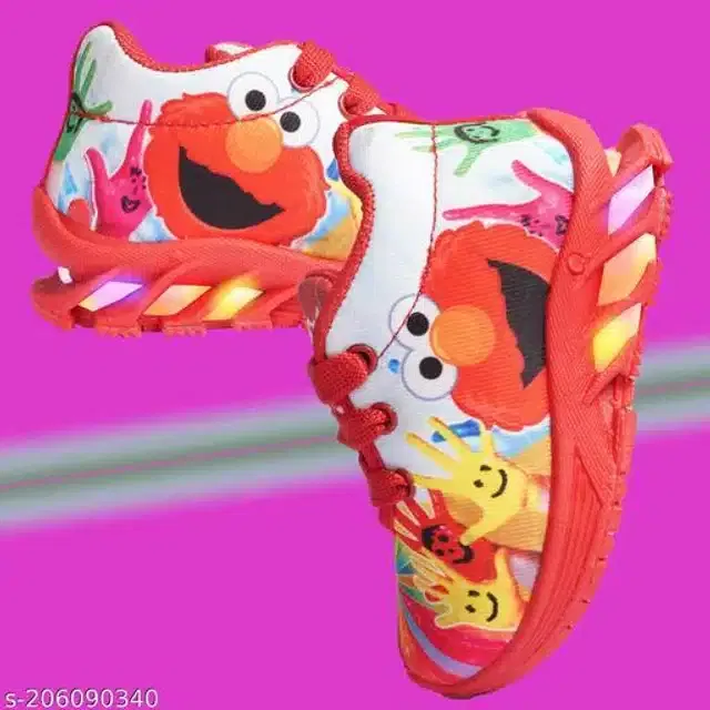 Casual Shoes for Kids (Red & White, 3.5-4 Years)