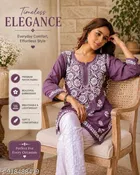 Chikankari Embroidered Short Kurti for Women 
