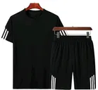 Polyester Printed Co-Ord Set for Men, Black 