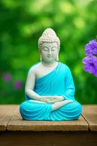Resin Lord Gautam Buddha Idol (Blue)