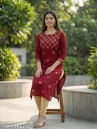 Floral Embroidered Acrylic Kurti for Women 