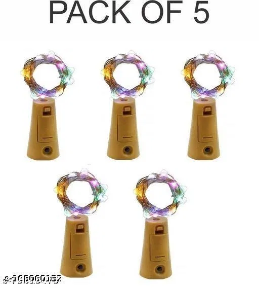 Battery Operated Cork LED Lights (Multicolor, Pack of 5)