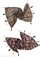 Chiffon Scarves for Women, Black, Pack of 2