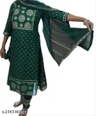 Micro Print Anarkali Dupatta Set for Women 