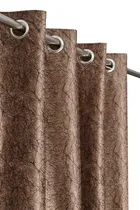 Polyester Printed Curtain for Door & Window (Brown, 5 Feet)