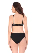 Cotton Blend Solid Non Padded Lingerie Set for Women 