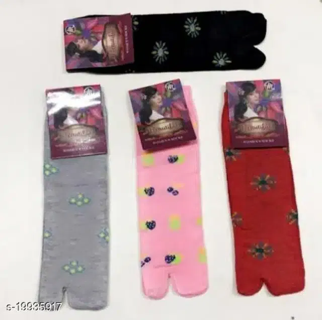Cotton Socks for Women (Multicolor, Pack of 4)