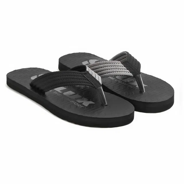 Solid Flip-flops for Men (Black, 6)