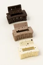 Women's Multi color Matte finish Mini Claw Hair Clip Set 