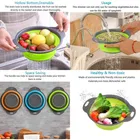 Plastic Round Foldable Multi-Use Kitchen Strainer, Assorted_2712