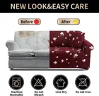 Homwatica 3 Seater Floral Maroon Printed Elastic Sofa Cover 180X230Cm Pack Of 1