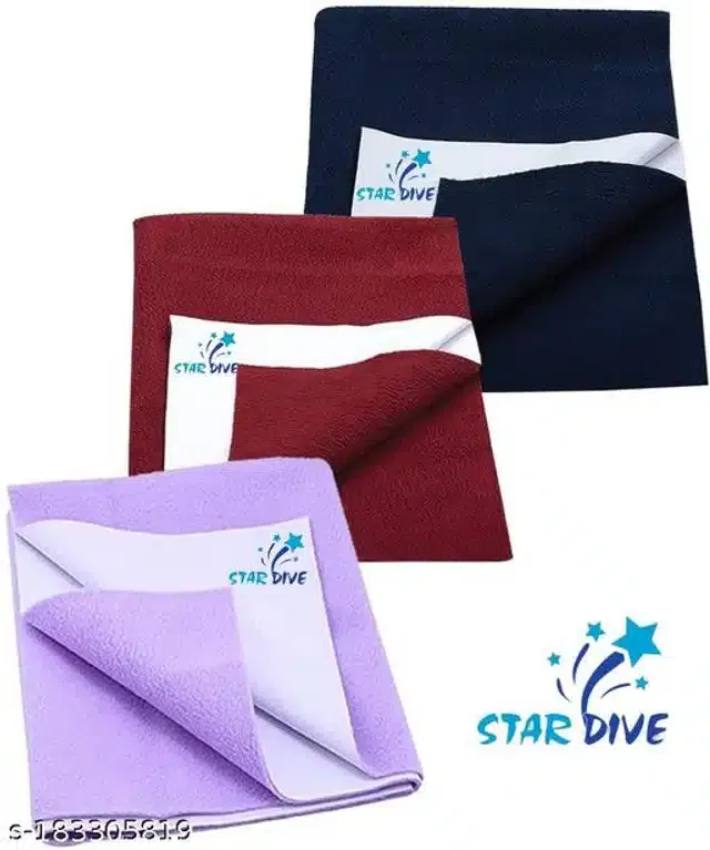 Cotton Mattress Protection Sheet (Multicolor, 28x20 inches) (Pack of 3)