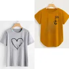 Cotton Blend Round Neck T-Shirt for Women 