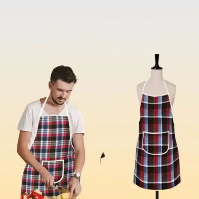 Cotton Kitchen Aprons (Multicolor, Pack of 2)