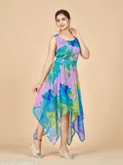 Floral Pleated Georgette Kurti for Women 