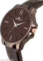 PU Strap Brown Dial Analog Watch for Men, Brown