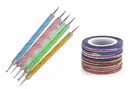 Nail Art Combo Nail Art Pen Set, Stripping Roll Tape and A French Manicure Nail Art Tip Sticker (Pack of 15) (SE-61)