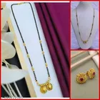 Alloy 2 Pcs Mangalsutra with 1 Pair Earrings for Women 