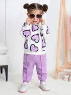 Cotton Blend Printed Clothings Set for Girls,  