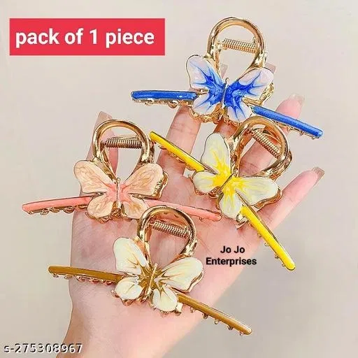 Metal Hair Clips for Women (Multicolor, Pack of 1)