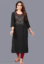 Rayon Slub Printed Kurti for Women 