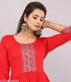 Rayon Embroidered Kurti for Women 