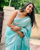 Litchi Silk Zari Woven Saree for Women, Blue 