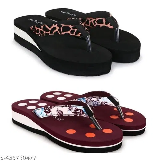 Twosoft EVA Flip-flops for Women (Multicolor, 7)