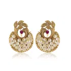 Brass Pearl Chandbalis Earrings for Women 