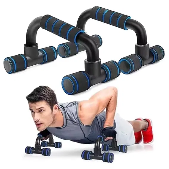 Plastic Push Up Bars for Strength Exercise, Blue