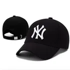 NY Black Cotton Caps For Men.