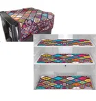 Knit Printed Fridge 3 Pcs Mat with Top Cover 