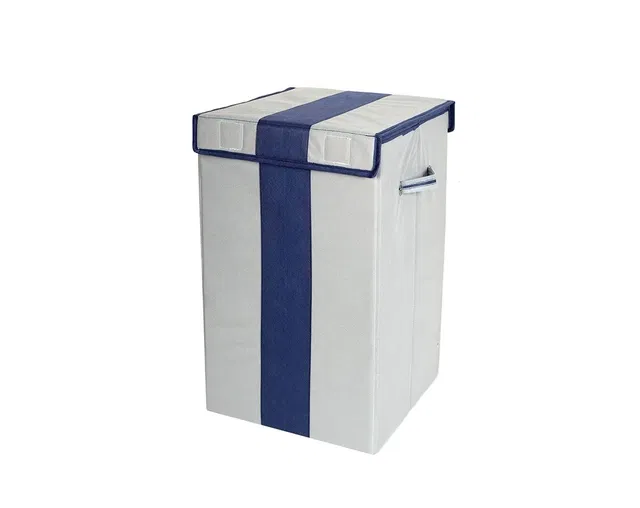 Cloth Laundry Baskets, Grey & Blue (75 L)